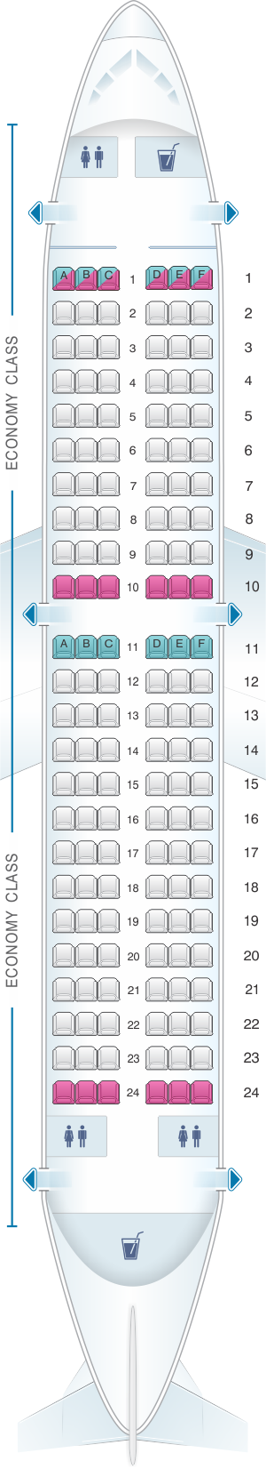 Seat Map Latam Airlines Brasil Airbus A319 