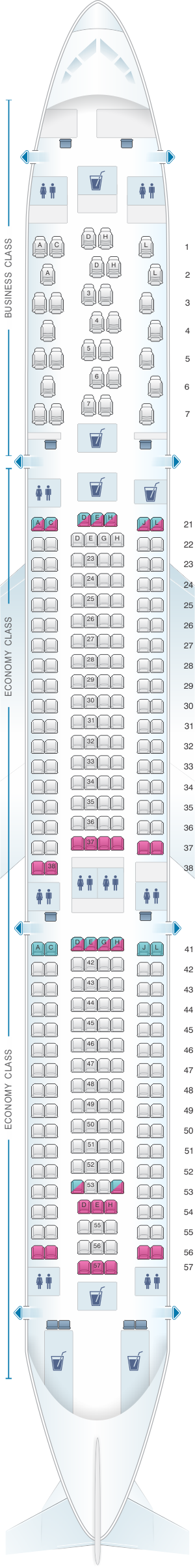Seat Map Finnair Airbus A330 300 297pax