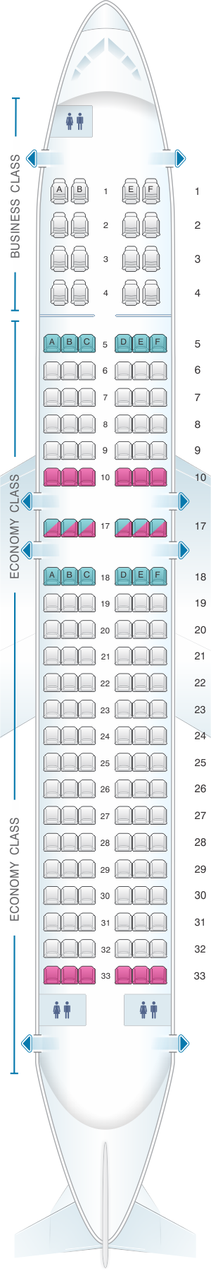 Seat Map Copa Airlines Boeing B737 800b