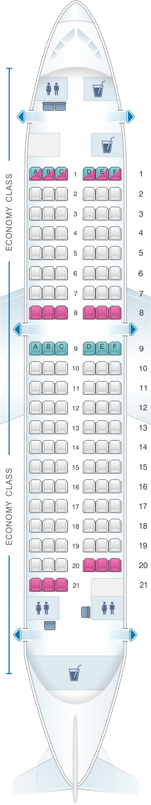 Seat Map Finnair Airbus A319 