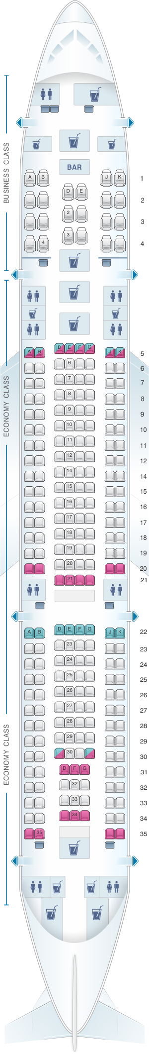 Seat Map Turkish Airlines Airbus A330 200