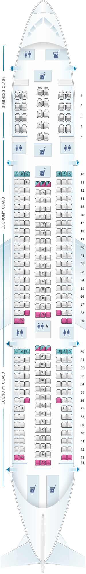 Seat Map Corsair Airbus A330 200 | SeatMaestro.com