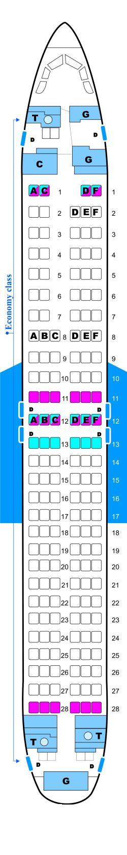Seat Map Malev Hungarian Airlines Boeing B737 800NG Config. 1 | SeatMaestro