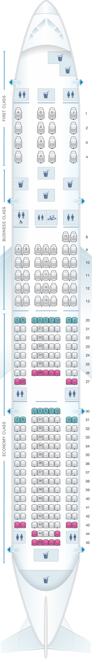 Seat Map American Airlines Boeing B777 200 | SeatMaestro.com