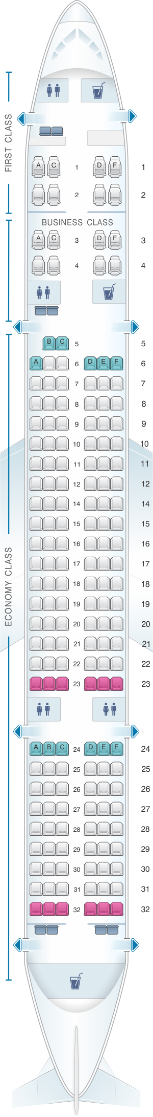 Seat Map Xiamen Airlines Boeing B757 200 174pax | SeatMaestro.com