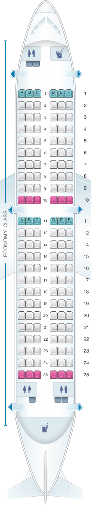 Seat Map Kingfisher Airlines Airbus A319 100 | SeatMaestro