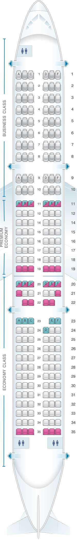 Seat Map Air France Airbus A321 Europe | SeatMaestro.com
