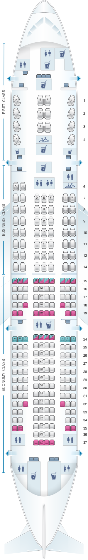 Seat Map Taag Angola Airlines Boeing B777 200er 