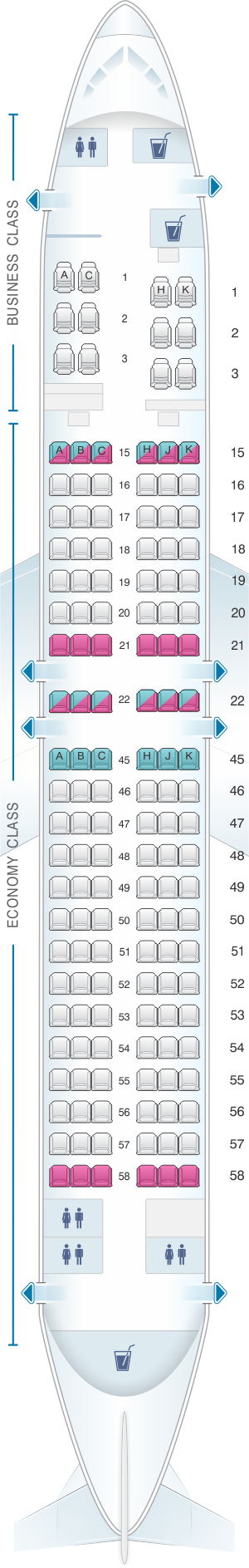 Seat Map Japan Airlines (JAL) Boeing B737 800 V40 | SeatMaestro