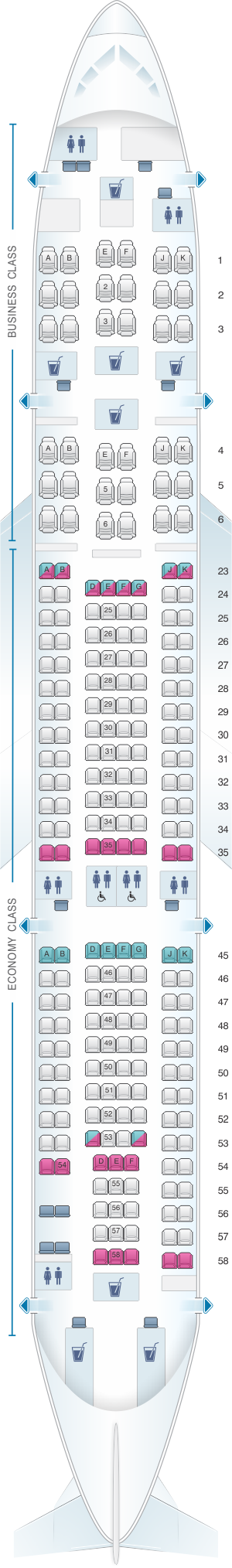 Seat Map Qantas Airways Airbus A330 200 International 235pax Seatmaestro