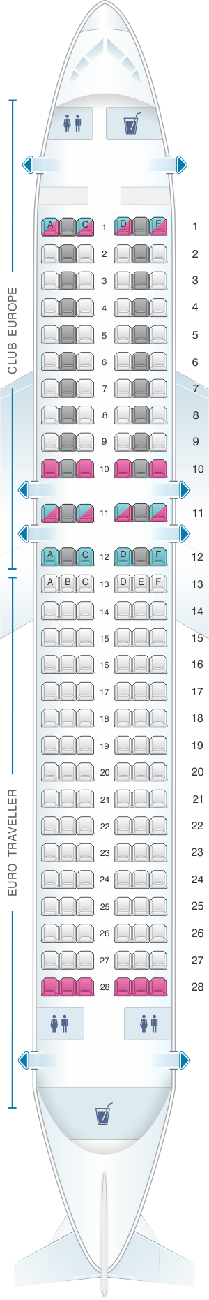 British Airways A320neo Seat Map