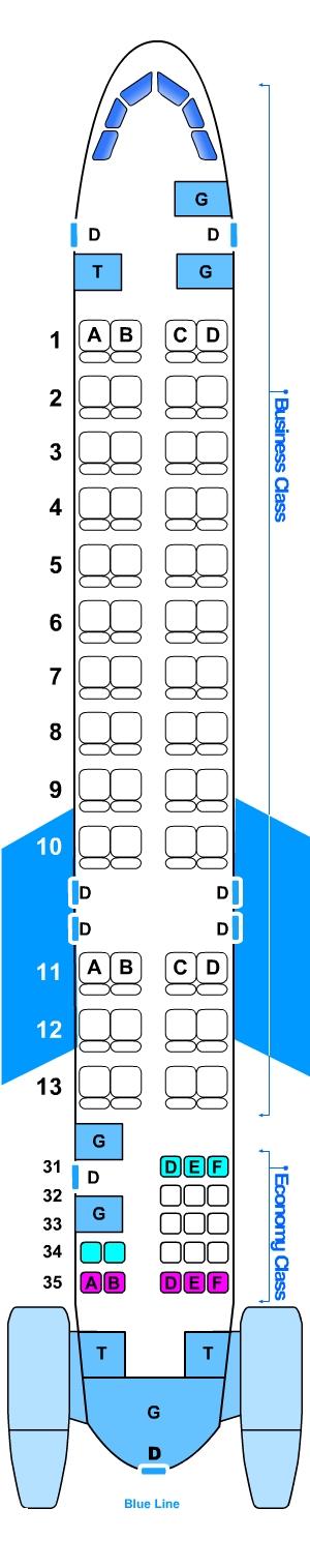 Seat Map McDonell Douglas MD 83 71pax | SeatMaestro