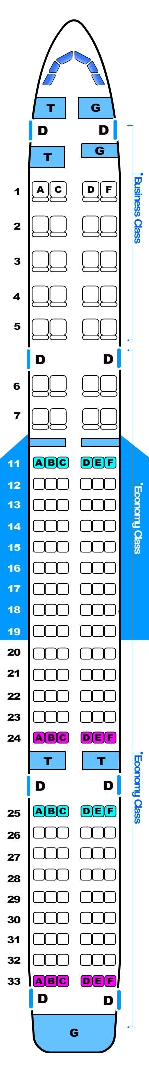 Seat Map Boeing B757 160 Pax | SeatMaestro