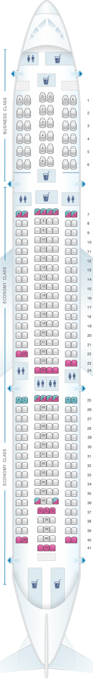 Seat Map Egyptair Airbus A330 300 | SeatMaestro
