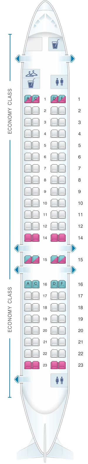 Seat Map Estonian Air CRJ 900 NextGen | SeatMaestro