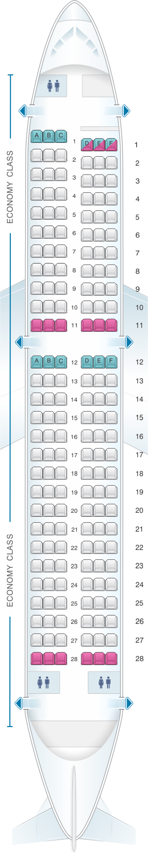 Seat Map Air New Zealand Airbus A320 International | SeatMaestro.com