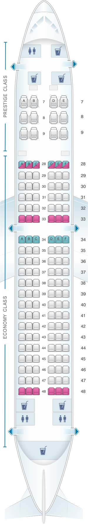 Seat Map Korean Air Boeing B737 800 138PAX | SeatMaestro
