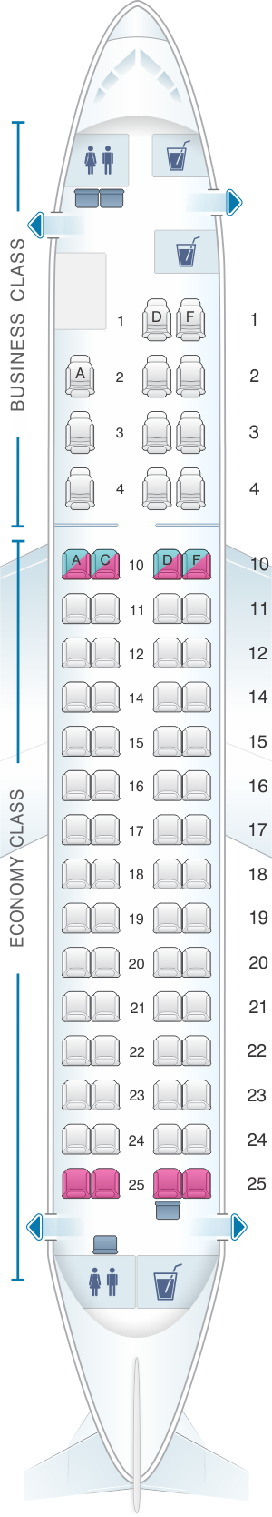 Seat Map Oman Air Embraer E175 | SeatMaestro.com