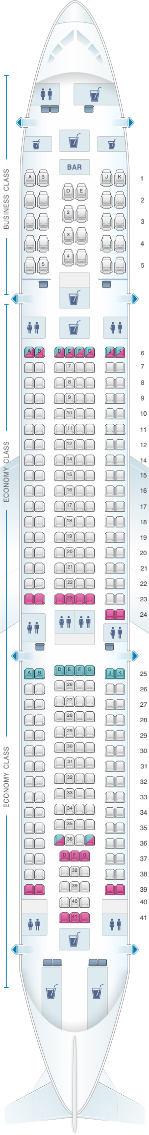 Seat Map Turkish Airlines Airbus A330 300 | SeatMaestro