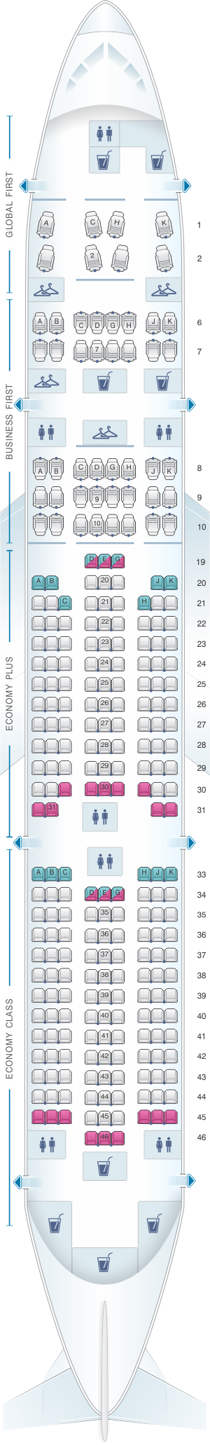Seat Map United Airlines Boeing B777 200 (777) - version 2 ...