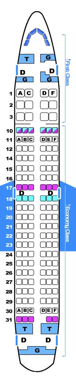 Seat map for Boeing B737