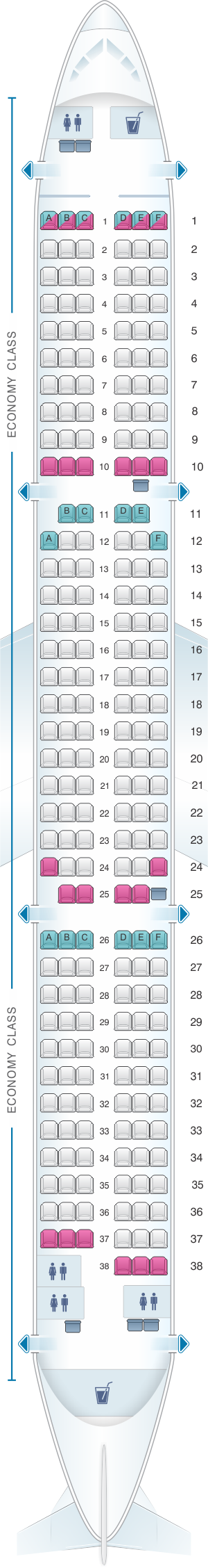 Seat Map Thomas Cook Airlines Airbus A321 | SeatMaestro.com