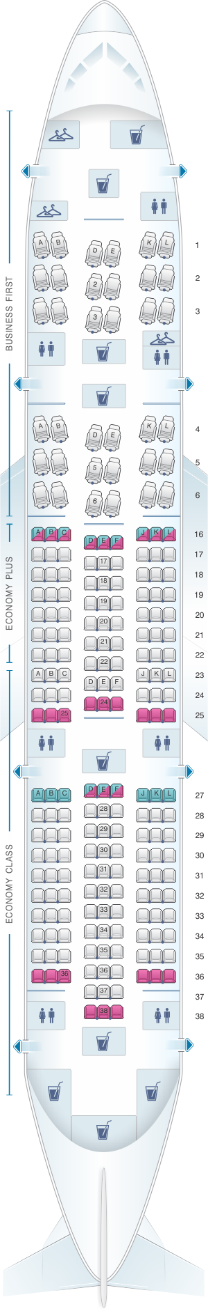 Seat Map United Airlines Boeing B787-8 | SeatMaestro.com