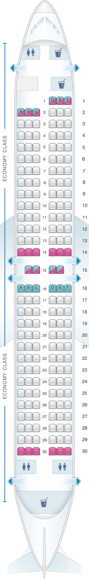 Seat Map Southwest Airlines Boeing B737 800 175pax SeatMaestro