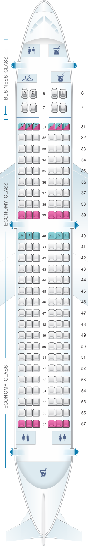 Seat Map China Eastern Airlines Boeing B737 800 config.1and config.2 ...