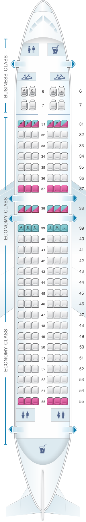 Seat Map China Eastern Airlines Airbus A320 200 | SeatMaestro.com
