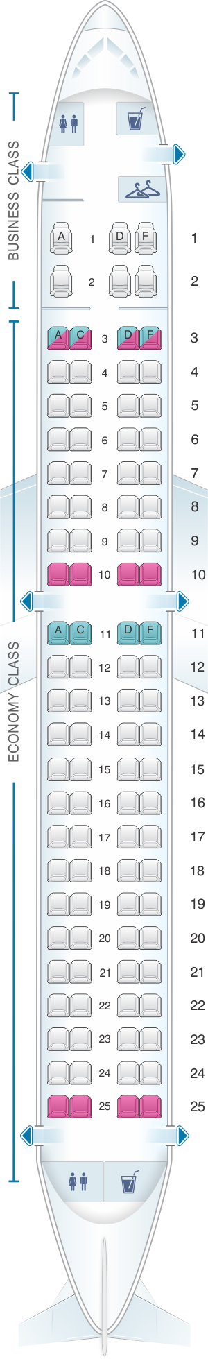 Seat Map Virgin Australia Embraer 190 | SeatMaestro.com