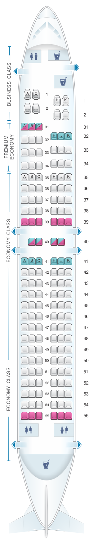 Seat Map China Southern Airlines Boeing B737 800 Layout C | SeatMaestro