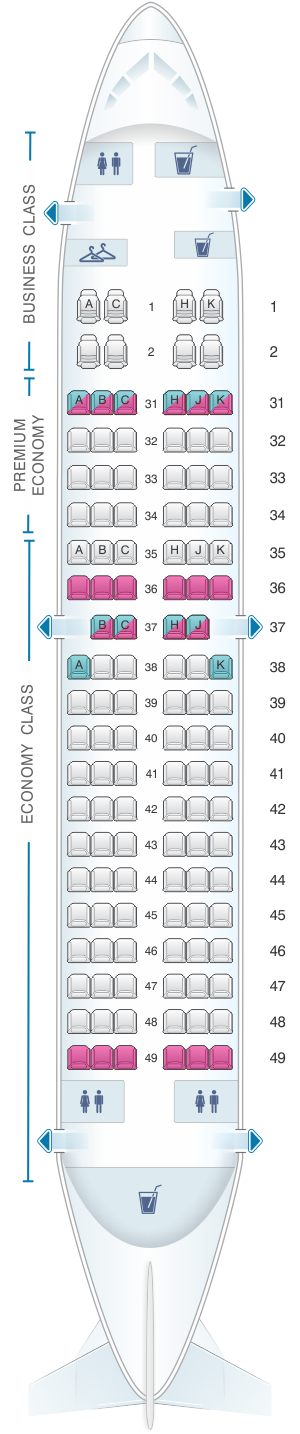 Seat Map China Southern Airlines Boeing B737 700 Layout A | SeatMaestro