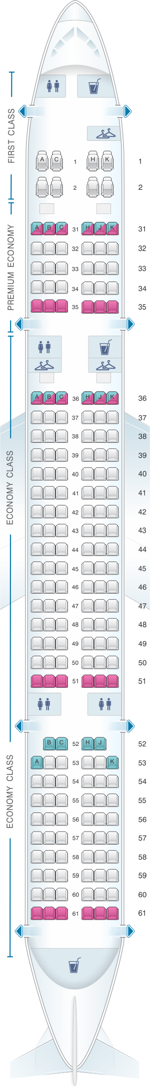 Seat Map China Southern Airlines Boeing B757 Layout B 