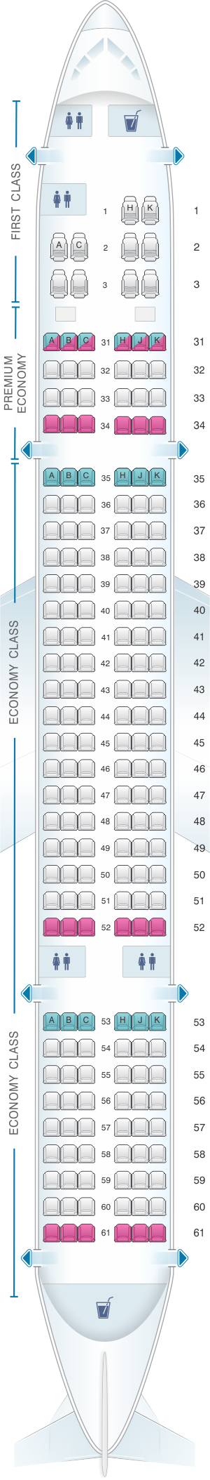 Seat Map China Southern Airlines Boeing B757 Layout C | SeatMaestro