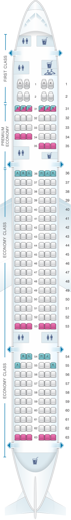 Seat Map China Southern Airlines Boeing B757 Layout D | SeatMaestro