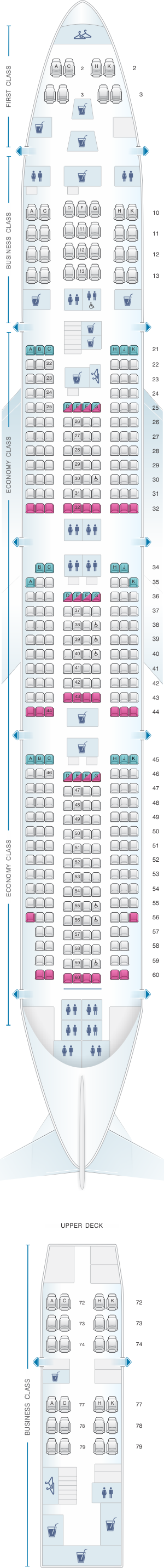 Seat Map El Al Israel Airlines Boeing B747 400 | SeatMaestro.com