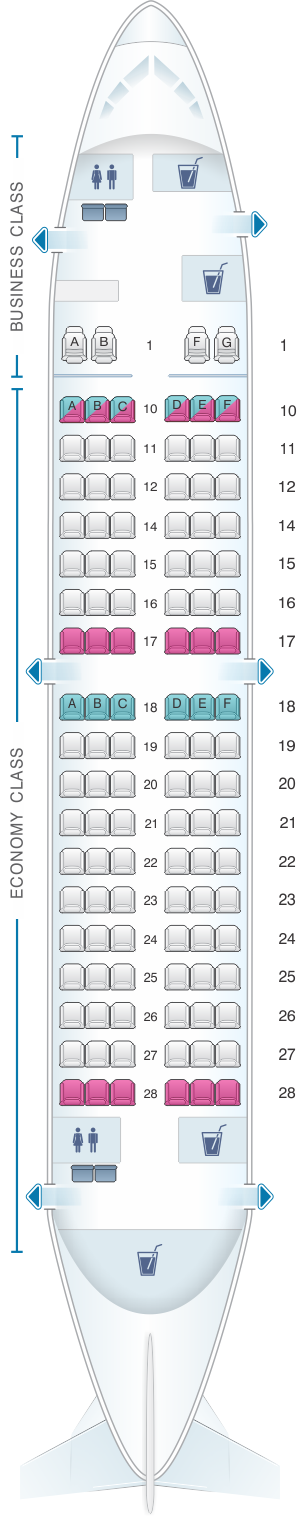 Seat Map Transaero Airlines Boeing B737 500 Config. 2 | SeatMaestro