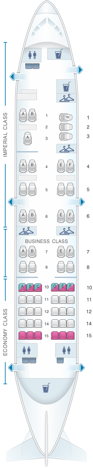 Seat Map Transaero Airlines Boeing B737 500 Config. 3 | SeatMaestro