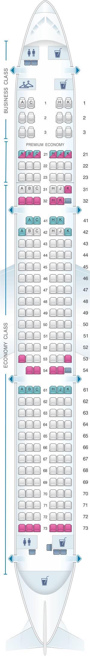 Seat Map Philippine Airlines Airbus A321 200ceo | SeatMaestro