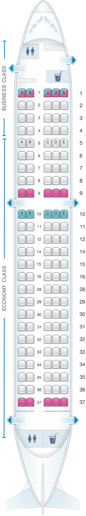 Seat Map SWISS Bombardier CS100 | SeatMaestro