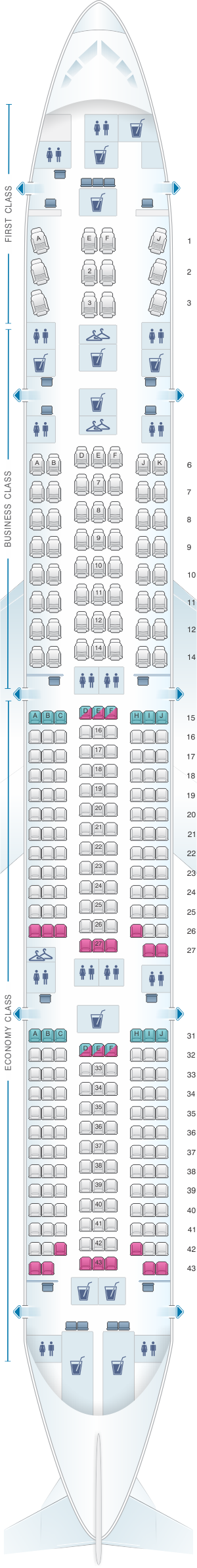 Seat Map TAAG Angola Airlines Boeing B777 300ER | SeatMaestro.com