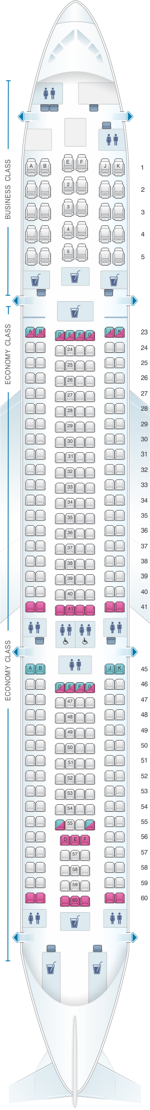 Qantas Airbus A330 300 Seat Map