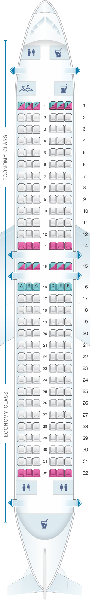 Seat Map Scandinavian Airlines (SAS) Boeing B737 800 | SeatMaestro.com