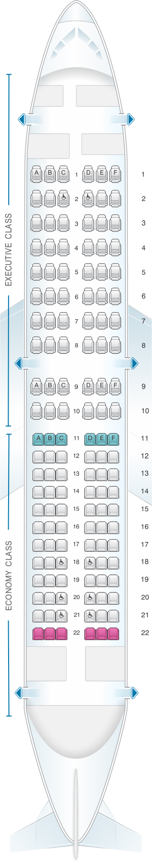 Seat Map TAP Portugal Airbus A319 | SeatMaestro.com