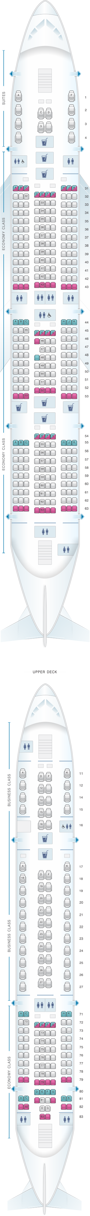 Seat Map Singapore Airlines Airbus A380 800 Config.1 | SeatMaestro.com