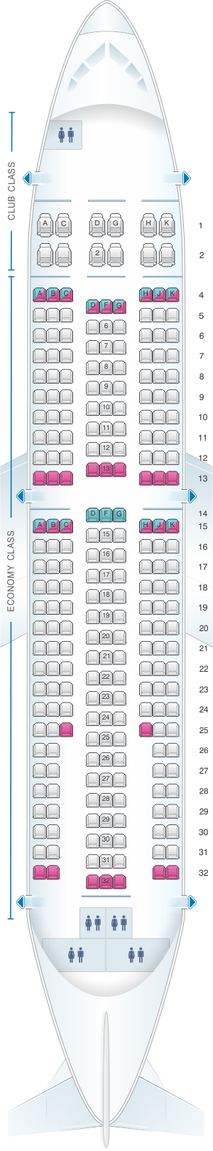 Air Transat A330 Seat Map