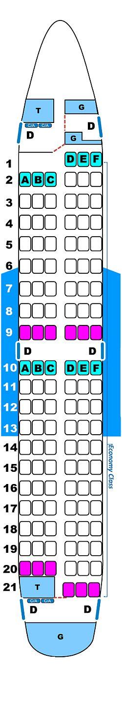 Seat map for Boeing B737 500