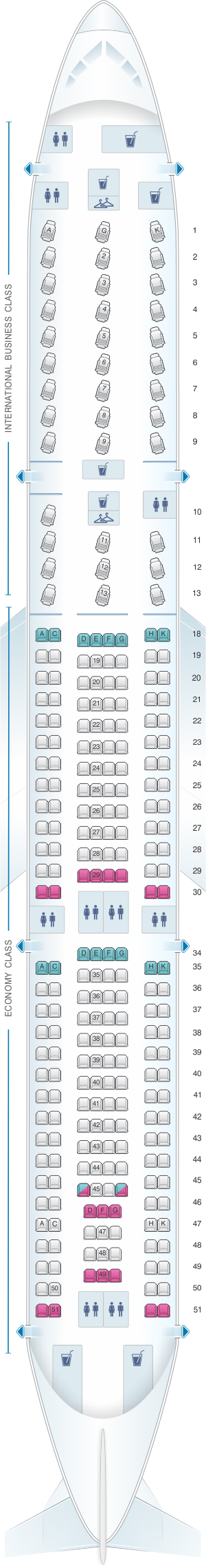 Air Canada Airbus A330 Seat Map