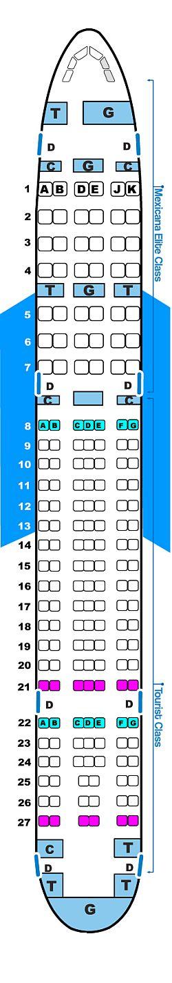 Seat map for Boeing B767 300